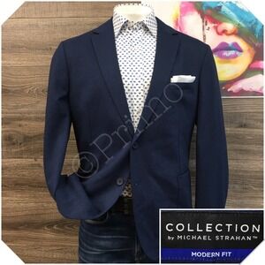 COLLECTION Mens Stretch Jersey Blazer Sport Coat Casual Jacket Size 46R Suit